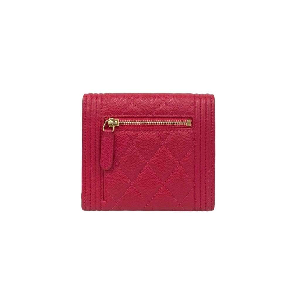 CHANEL Authentic Pink Caviar Leather Logo Wallet - Picture 2 of 10